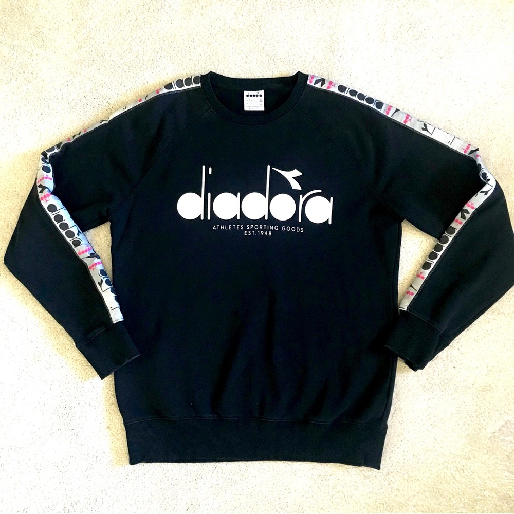 Diadors 5PALLE OFFSIDE Crew Sweatshirt, Black/White Large